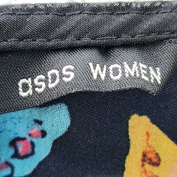 Butterfly Top Womens Large Chiffon Sheer Dainty Feminine Peter Pan Collar Blouse - Picture 10 of 14